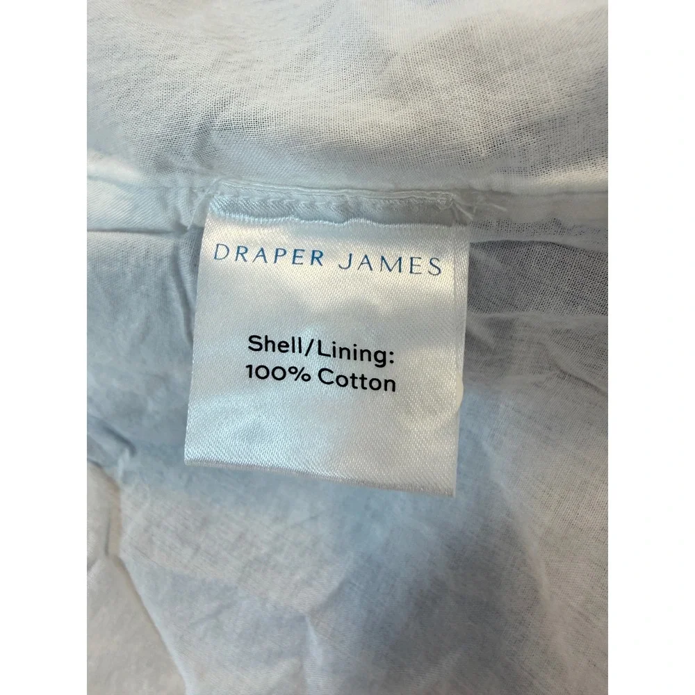 Draper James Midi Skirt Women 3X White Blue Floral Magnolia Shadows Smocked NEW